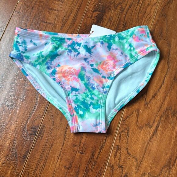 NWT Cat & Jack Medium (8) Girl’s Bikini Swim Bottom Tie Dye Floral Print - Picture 2 of 6